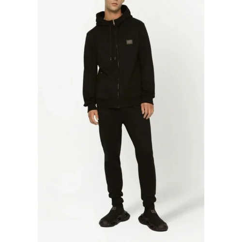 Hanorac DOLCE & GABBANA, hooded zi-up sweatshirt, Negru