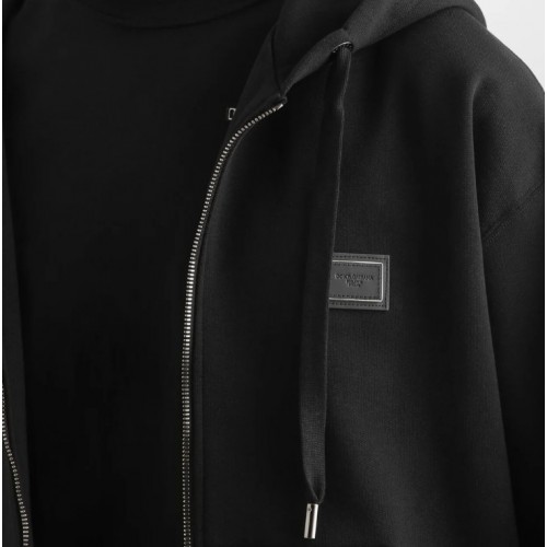 Hanorac DOLCE & GABBANA,  New Plate Cotton Hooded Zip Sweatshirt