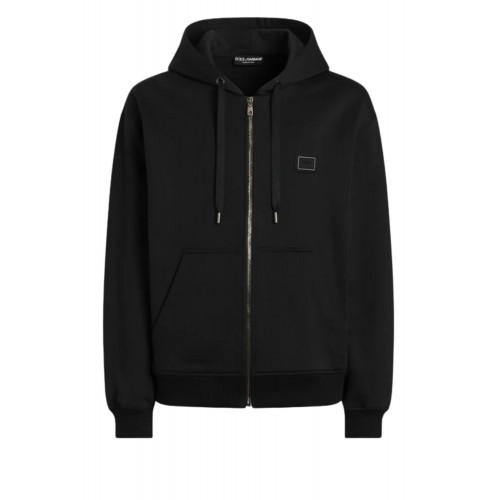 Hanorac DOLCE & GABBANA,  New Plate Cotton Hooded Zip Sweatshirt