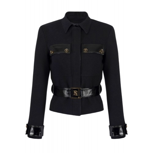 Jacheta ELISABETTA FRANCHI, Buzunare si curea atasate, Negru Jacheta ELISABETTA FRANCHI, Buzunare si curea atasate, Negru