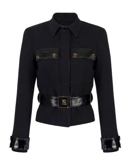 Jacheta ELISABETTA FRANCHI, Buzunare si curea atasate, Negru - GB00356E2110 Jacheta ELISABETTA FRANCHI, Buzunare si curea atasate, Negru - GB00356E2110