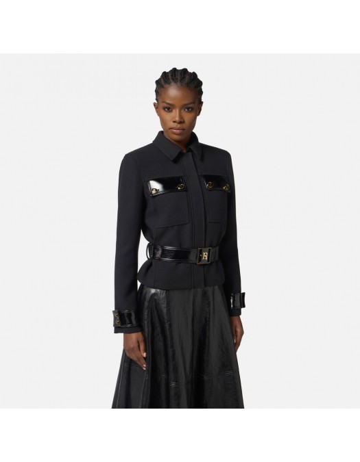 Jacheta ELISABETTA FRANCHI, Buzunare si curea atasate, Negru - GB00356E2110 Jacheta ELISABETTA FRANCHI, Buzunare si curea atasate, Negru - GB00356E2110