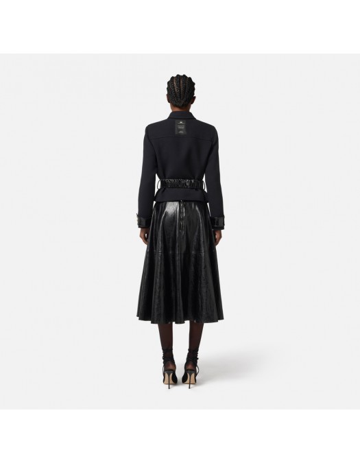 Jacheta ELISABETTA FRANCHI, Buzunare si curea atasate, Negru - GB00356E2110 Jacheta ELISABETTA FRANCHI, Buzunare si curea atasate, Negru - GB00356E2110