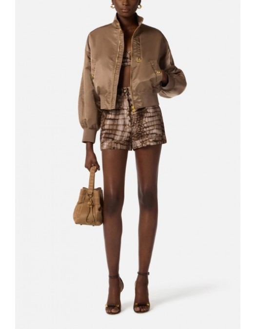 Jacheta ELISABETTA FRANCHI, Bomber jacket in nylon fabric - GB05D61E2229