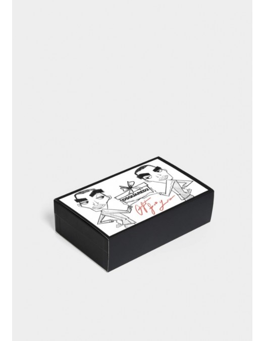 Set Caciula Dsquared2 si Fular Dsquared2, Imprimeu logo, Negru - GBM000301W000012124