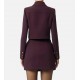 Jacheta ELISABETTA FRANCHI, double-layer crêpe fabric with logo details, Merlot - GI15957E2EA4
