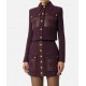 Jacheta ELISABETTA FRANCHI, double-layer crêpe fabric with logo details, Merlot - GI15957E2EA4