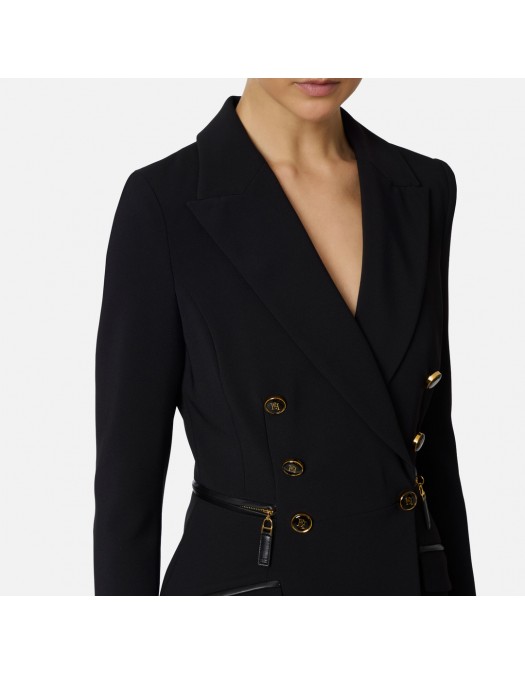 SACOU ELISABETTA FRANCHI, Fermoare aurii atasate, Nasturi Logo, Negru - GI17256E2110