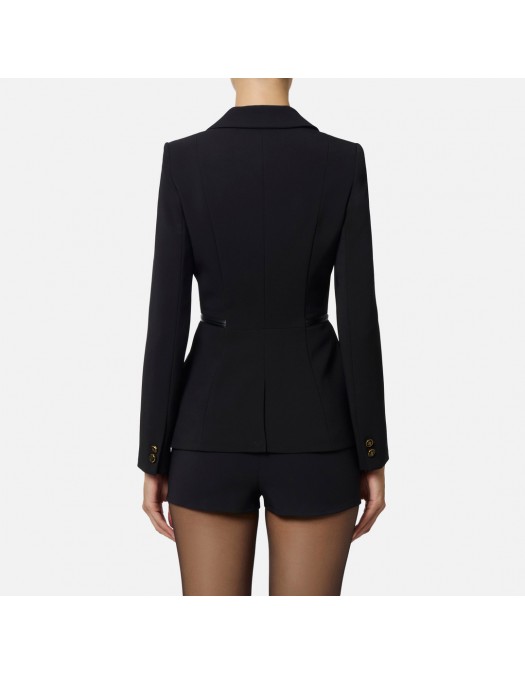 SACOU ELISABETTA FRANCHI, Fermoare aurii atasate, Nasturi Logo, Negru - GI17256E2110