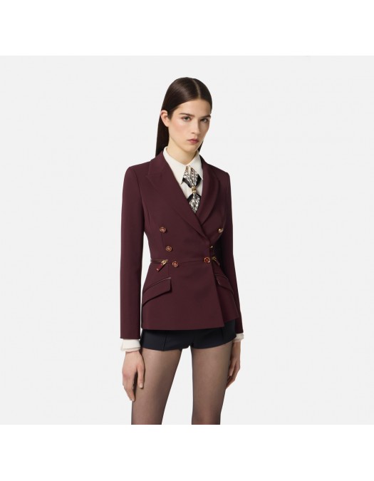 SACOU ELISABETTA FRANCHI, Fermoare aurii atasate, Nasturi Logo, Merlot - GI17256E2EA4