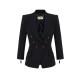 SACOU ELISABETTA FRANCHI, Jacket in double layer crêpe, Negru - GI17456E2110 SACOU ELISABETTA FRANCHI, Jacket in double layer crêpe, Negru - GI17456E2110