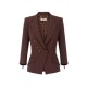 SACOU ELISABETTA FRANCHI, Jacket in double layer crêpe, Coffee - GI17456E2EA3 SACOU ELISABETTA FRANCHI, Jacket in double layer crêpe, Coffee - GI17456E2EA3