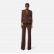 SACOU ELISABETTA FRANCHI, Jacket in double layer crêpe, Coffee - GI17456E2EA3 SACOU ELISABETTA FRANCHI, Jacket in double layer crêpe, Coffee - GI17456E2EA3