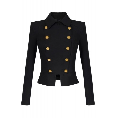 SACOU ELISABETTA FRANCHI, bi-elastic fabric with jewel buttons, Negru SACOU ELISABETTA FRANCHI, bi-elastic fabric with jewel buttons, Negru