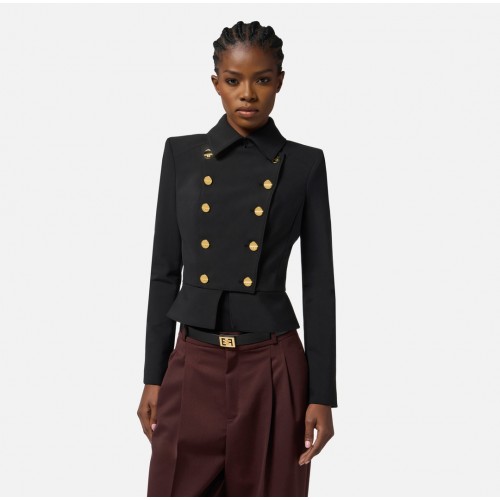 SACOU ELISABETTA FRANCHI, bi-elastic fabric with jewel buttons, Negru SACOU ELISABETTA FRANCHI, bi-elastic fabric with jewel buttons, Negru