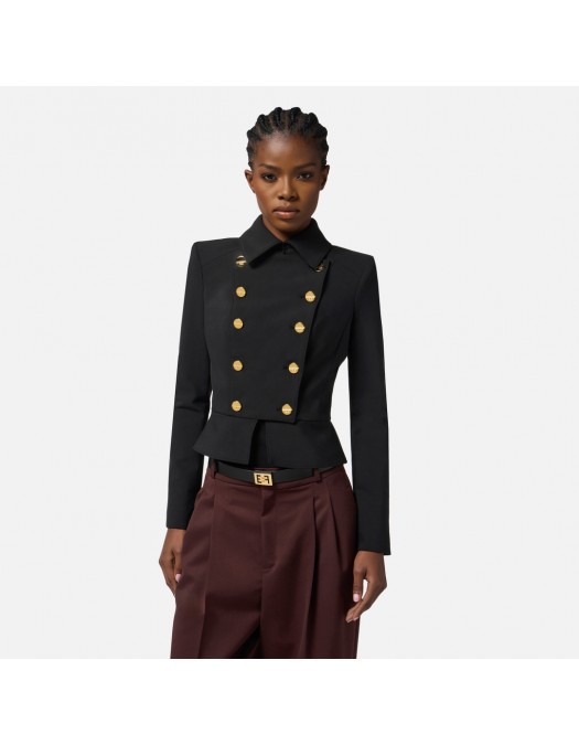 SACOU ELISABETTA FRANCHI, bi-elastic fabric with jewel buttons, Negru - GI18557E2110
