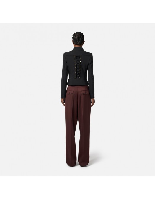 SACOU ELISABETTA FRANCHI, bi-elastic fabric with jewel buttons, Negru - GI18557E2110