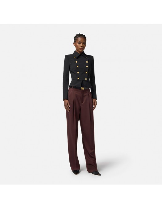 SACOU ELISABETTA FRANCHI, bi-elastic fabric with jewel buttons, Negru - GI18557E2110