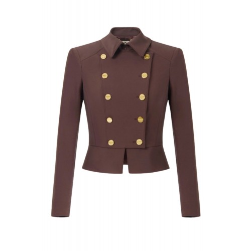 SACOU ELISABETTA FRANCHI, bi-elastic fabric with jewel buttons, Merlot SACOU ELISABETTA FRANCHI, bi-elastic fabric with jewel buttons, Merlot