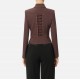 SACOU ELISABETTA FRANCHI, bi-elastic fabric with jewel buttons, Merlot - GI18557E2EA4