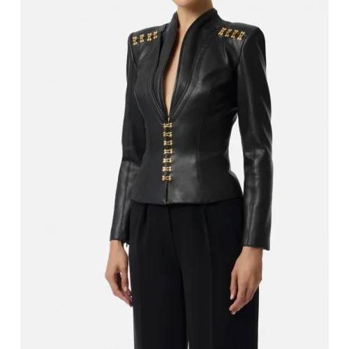 Jacheta ELISABETTA FRANCHI, Accesorii gold atasate, Negru