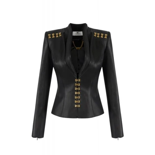 Jacheta ELISABETTA FRANCHI, Accesorii gold atasate, Negru