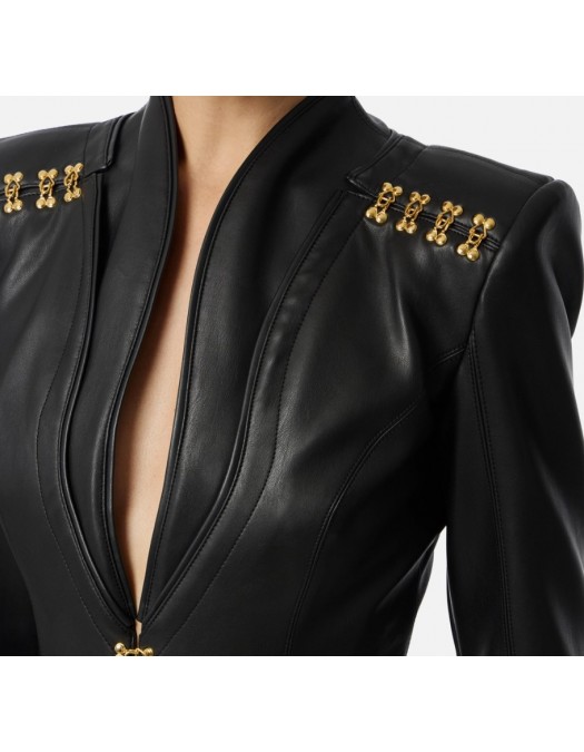 Jacheta ELISABETTA FRANCHI, Accesorii gold atasate, Negru - GI18757E2110 Jacheta ELISABETTA FRANCHI, Accesorii gold atasate, Negru - GI18757E2110