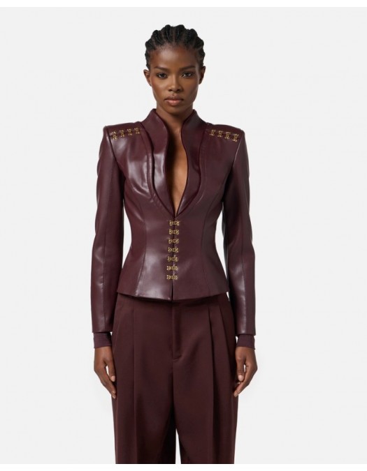 Jacheta ELISABETTA FRANCHI, Accesorii gold atasate, Visiniu - GI18757E2EA4 Jacheta ELISABETTA FRANCHI, Accesorii gold atasate, Visiniu - GI18757E2EA4