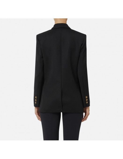 SACOU ELISABETTA FRANCHI, Buzunare atasate, Nasturi Logo, Negru - GI18957E2110