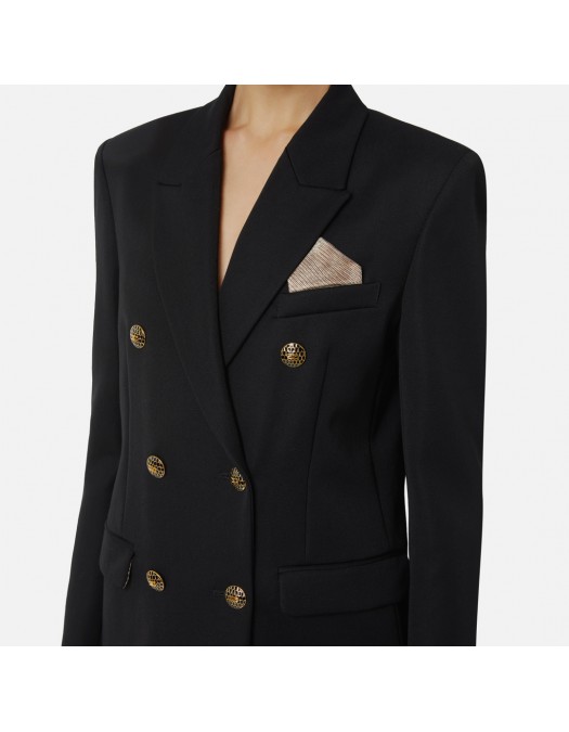 SACOU ELISABETTA FRANCHI, Buzunare atasate, Nasturi Logo, Negru - GI18957E2110