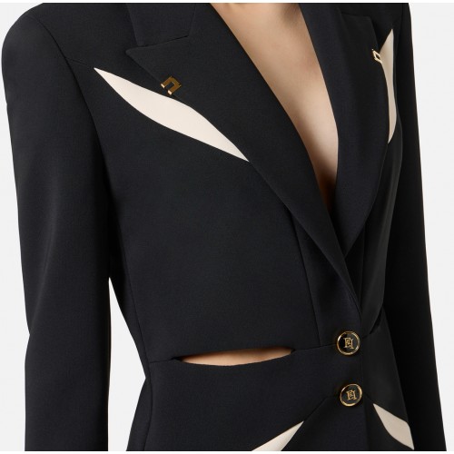 SACOU ELISABETTA FRANCHI, Decupaje si detalii inserate, Negru/Alb