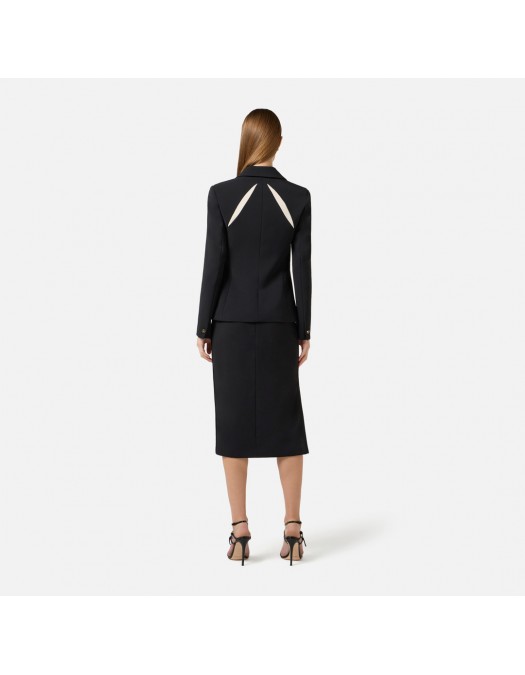 SACOU ELISABETTA FRANCHI, Decupaje si detalii inserate, Negru/Alb - GI19861E2685