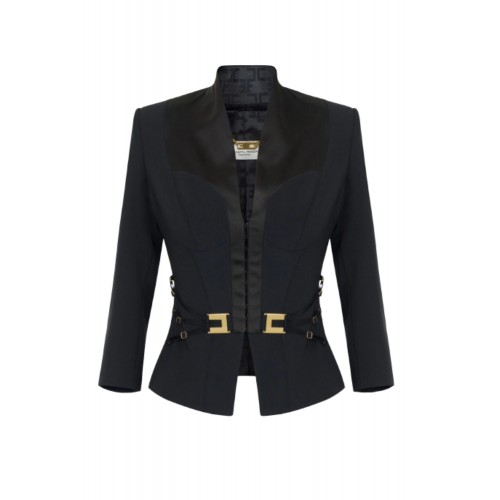 Jacheta ELISABETTA FRANCHI, in double layer crêpe and satin fabrics