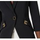 Sacou ELISABETTA FRANCHI , Jacket in double layer stretch crêpe fabric with logo details - GI21561E2EV7
