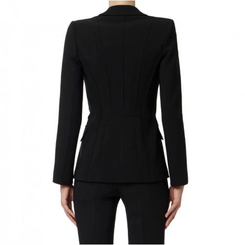 Jacheta ELISABETTA FRANCHI, in double layer stretch crêpe fabric with raw-edge trims