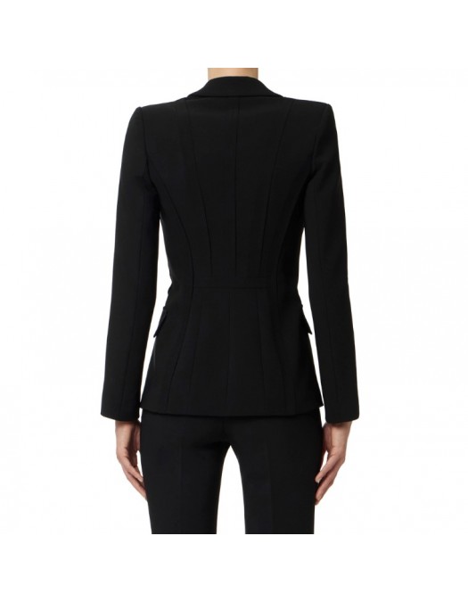 Jacheta ELISABETTA FRANCHI, in double layer stretch crêpe fabric with raw-edge trims - GI21661E2110