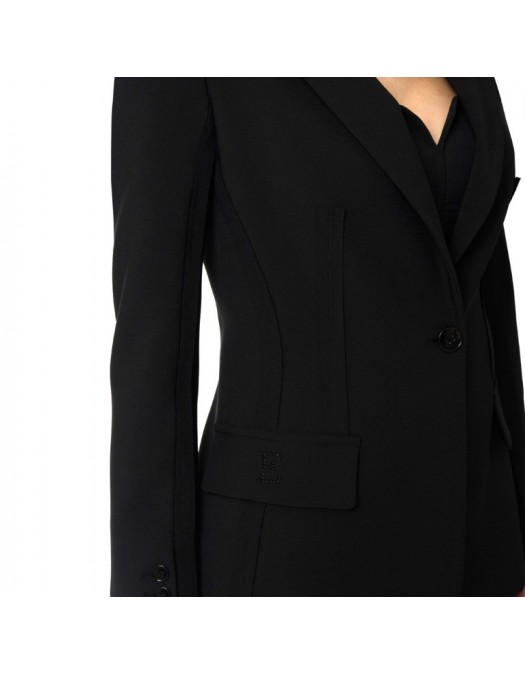 Jacheta ELISABETTA FRANCHI, in double layer stretch crêpe fabric with raw-edge trims - GI21661E2110