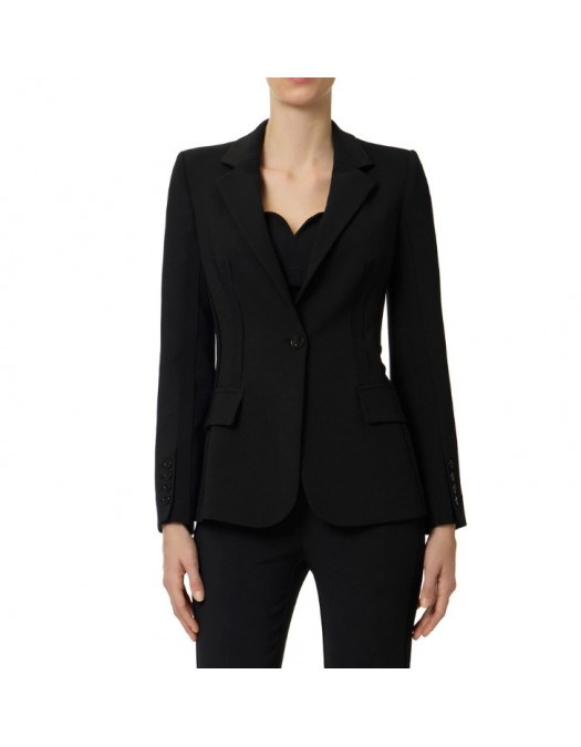 Jacheta ELISABETTA FRANCHI, in double layer stretch crêpe fabric with raw-edge trims - GI21661E2110