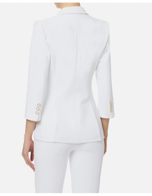 Sacou ELISABETTA FRANCHI, Jacket in double layer stretch crêpe fabric with logo details - GI21661E2360