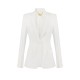 Sacou ELISABETTA FRANCHI, Jacket in double layer stretch crêpe fabric, Alb - GI21661E2360