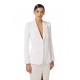 Sacou ELISABETTA FRANCHI, Jacket in double layer stretch crêpe fabric, Alb - GI21661E2360