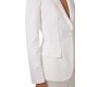 Sacou ELISABETTA FRANCHI, Jacket in double layer stretch crêpe fabric, Alb - GI21661E2360