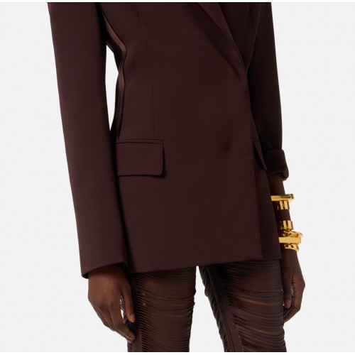 Sacou ELISABETTA FRANCHI, lightweight crêpe fabric and satin, Maro
