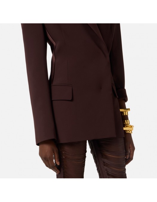 Sacou ELISABETTA FRANCHI, lightweight crêpe fabric and satin, Maro - GI24163E2644