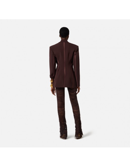 Sacou ELISABETTA FRANCHI, lightweight crêpe fabric and satin, Maro - GI24163E2644