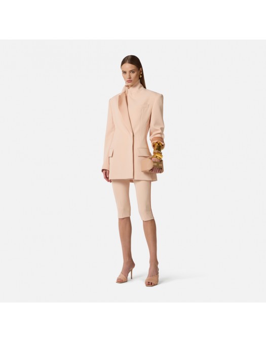 Sacou ELISABETTA FRANCHI, lightweight crêpe fabric and satin, Rose - GI24163E2EA1