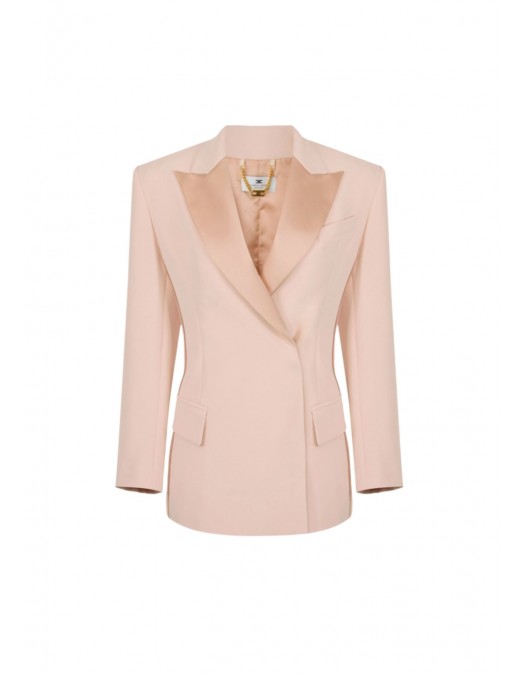 Sacou ELISABETTA FRANCHI, lightweight crêpe fabric and satin, Rose - GI24163E2EA1
