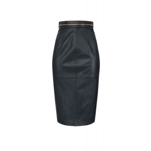 Fusta ELISABETTA FRANCHI, Leather skirt with zip