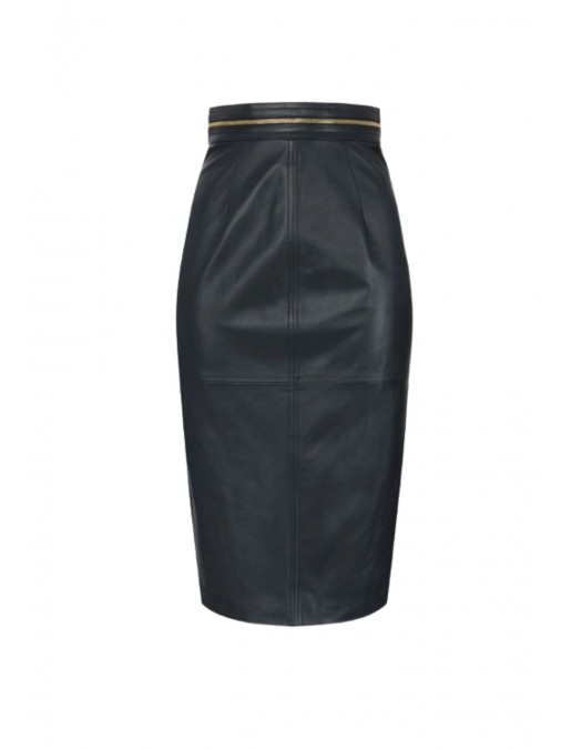 Fusta ELISABETTA FRANCHI, Leather skirt with zip - GJ01N66E2139