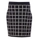 FUSTA ELISABETTA FRANCHI, Grid Patterned Buttoned, Black - GK10B51E2685 FUSTA ELISABETTA FRANCHI, Grid Patterned Buttoned, Black - GK10B51E2685